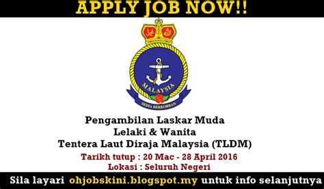 Pengambilan Laskar Muda Tentera Laut Diraja Malaysia Tldm 20 Mac