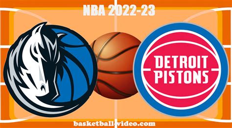 Dallas Mavericks Vs Detroit Pistons Dec 01 2022 Full Game Replay Nba Season Nba Games Replays Hd