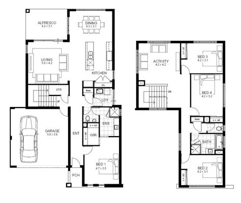 Best Of Four Bedroom House Plans Two Story New Home Plans Design