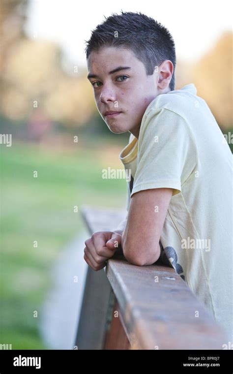 Angry Looking Teenage Boy Stock Photo Alamy