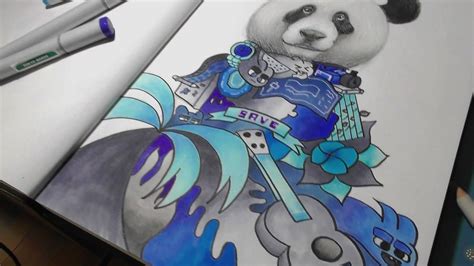 Panda Doodle Art Timelapse Youtube