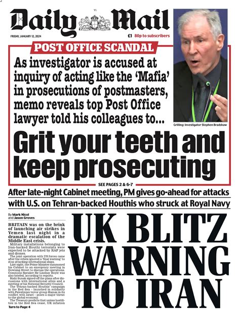 Daily Mail Front Page Th Of January Tomorrow S Papers Today