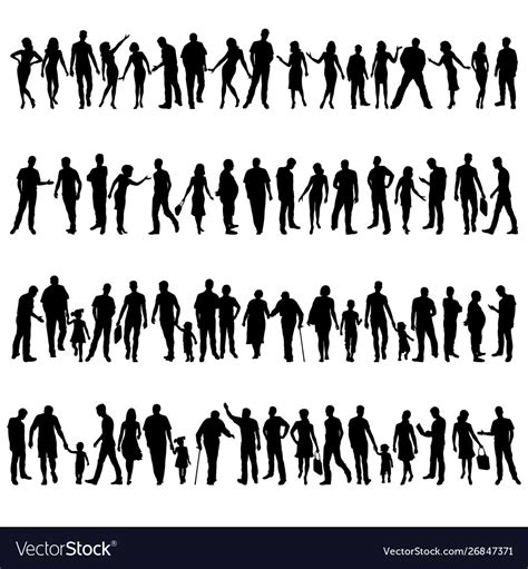 Silhouettes People Royalty Free Vector Image Vectorstock