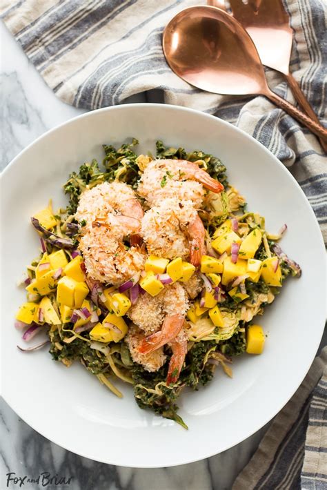 If you like, drizzle a little peanut sauce or sweet chili sauce over the ingredients at this point for some. Coconut Shrimp Salad with Peanut Dressing and Mango Salsa