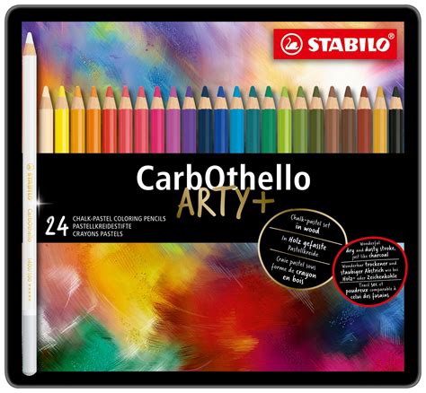 Chalk Pastel Pencil Stabilo Carbothello Metal Box With 12 Colors