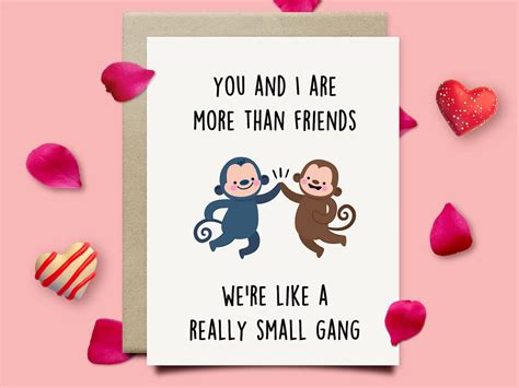 Funny Valentines Day Card For Best Friend More Than Friends Etsy