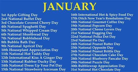 Crazy National Holidays In January Weird Holidays Wacky Holidays