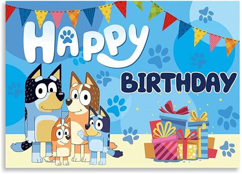 Bluey Birthday Decoration Cartoon Sheepdog Bluey And Bingo Theme