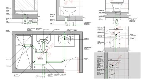 Toilet Plumbing Layout Plan And Sanitary Installation Drawing Dwg File