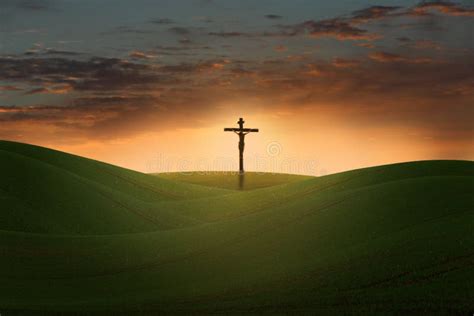 Jesus On Cross At Sunrise Stock Image Image Of Religion 182170925