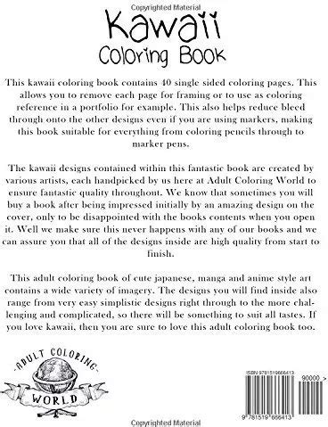 Kawaii Coloring Book Un Enorme Libro Para Colorear Adulto C En Venta