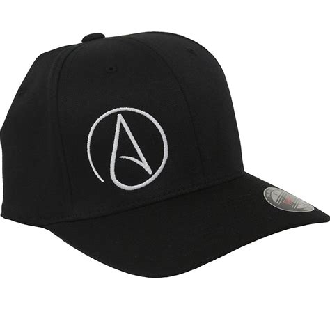 atheist offset symbol flexfit baseball hat asst colors black c111h5mzrh9 baseball hats