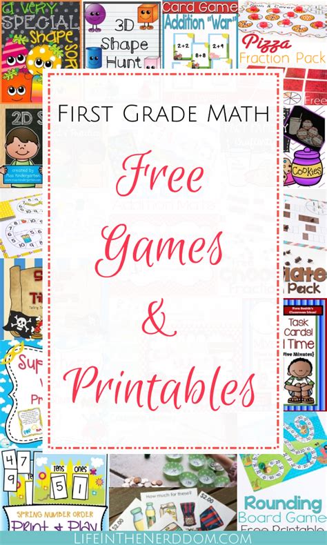 First Grade Math Free Games And Printables Life In The Nerddom