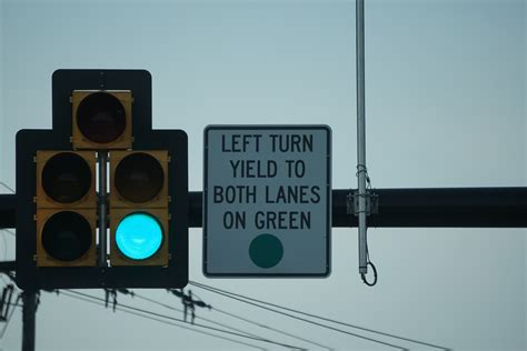 Traffic Light And Left Turn Yield Sign Penelope Peru Photography