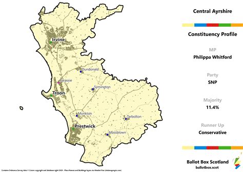 Central Ayrshire Constituency Map Ballot Box Scotland