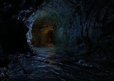 3d Model Cave With Tunnel Vr Ar Low Poly Cgtrader