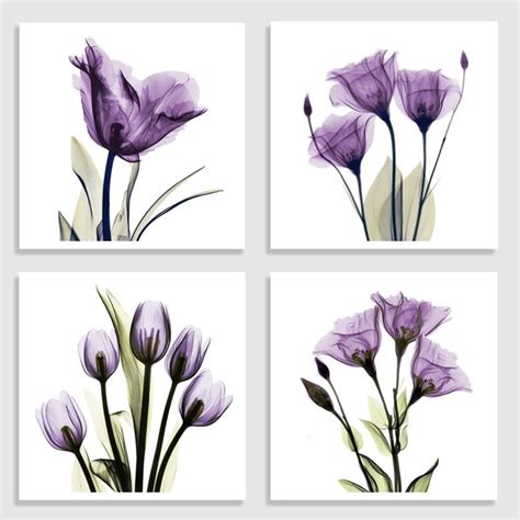 Purple Wall Decor For Bathroom Xray Flowers Prints And