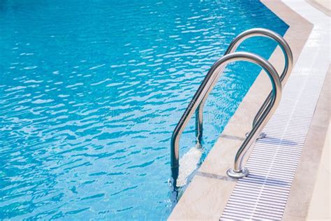 Swimming Pool With Hand Rails Stock Photo Image Of Hand Step 25412468