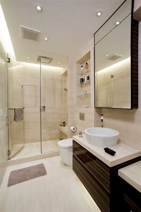 As long as you have the space and money, there is no shortage of ideas to create a dream bathroom oasis. narrow ensuite designs - Google Search | Best bathroom flooring, Modern bathroom, Bathroom floor ...