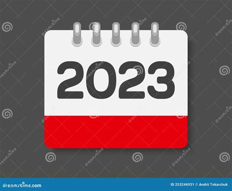 Vector Icon Calendar Year 2023 Icon Of The Year Stock Vector