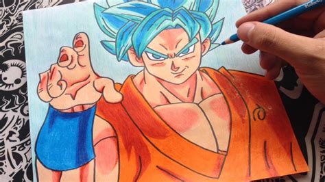 Como Dibujar A Goku Ssj Dios Azul How To Draw Goku Ssj God Blue
