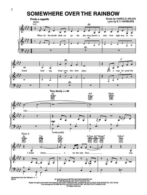 (from the wizard of oz ). Somewhere Over The Rainbow Easy Piano Sheet Music Free Pdf - somewhere over the rainbow jazz ...