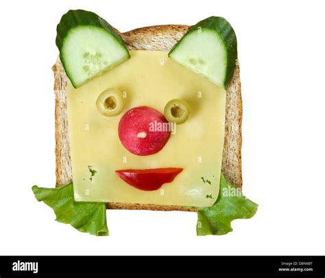 Funny Sandwich Breakfast For Childisolated Stock Photo Alamy