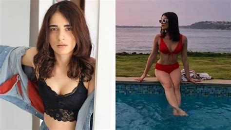Radhika Madan Sends Temperature Soaring In Red Hot Bikini As She Chills By The Pool