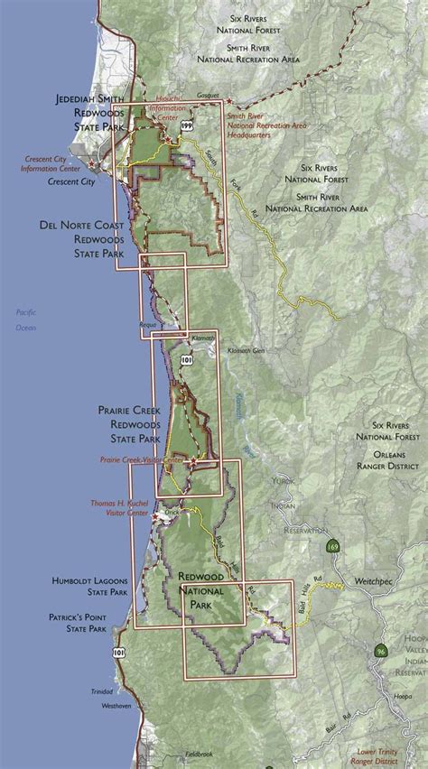 Redwood National And State Parks Trail Map In 2020 Redwood National