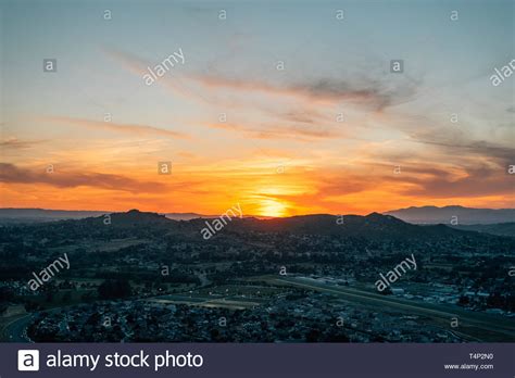 Sunset View From Mount Rubidoux In Riverside California Stock Photo