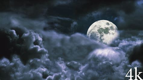 Dark Night Cloudy Sky And Moon By Anatar Videohive