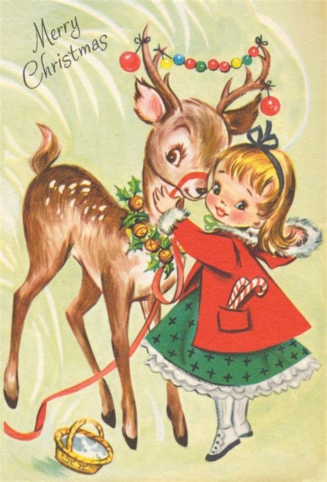 Vintage Christmas Cards Vol 2 Atomic Redhead In 2020 Vintage