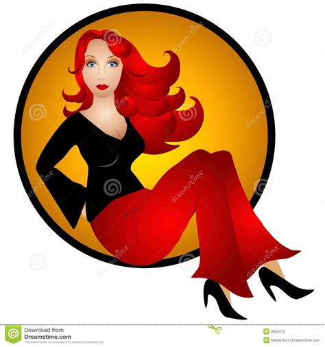 Fashion Woman Redhead Theme Stock Illustration Illustration Of