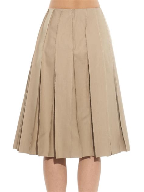 Lyst Jwanderson Pleated Cotton Canvas Skirt In Natural