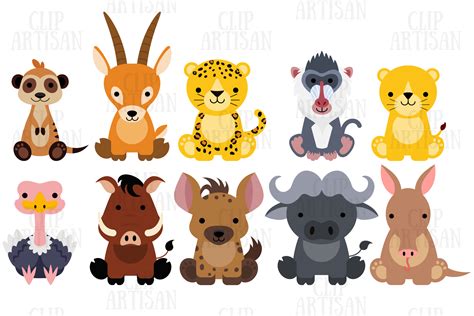 Group Of Zoo Animals Clipart