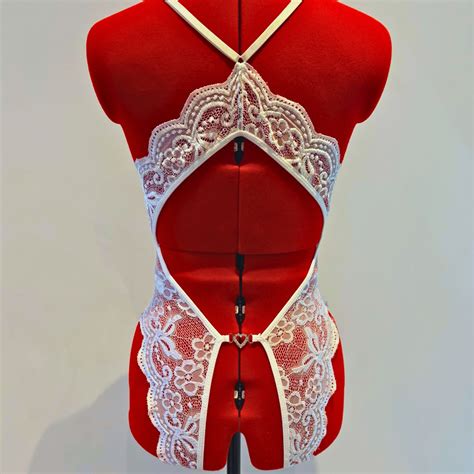 Crotchless Lingerie Set See Through Bodysuit Lace Lingerie Set Opencrotch Sexy Lingerie Open