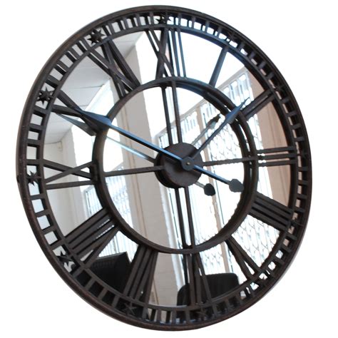 Buy Online Uk Antique Mirror Iron Roman Skeleton Wall Clock