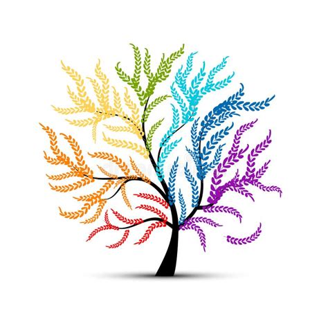 Art Tree Colorful For Your Design Stock Vector Illustration Of Autumn