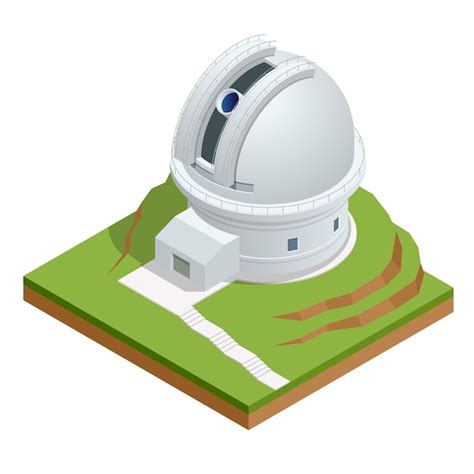 Premium Vector Isometric Astronomical Observatory Dome Astronomical
