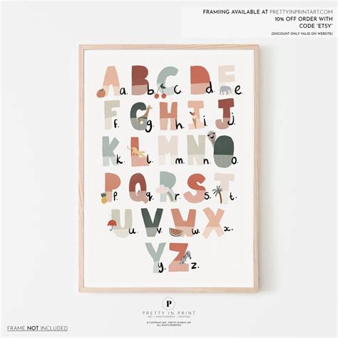 Alphabet Chart Print Décor De Pépinière Art De Mur De Etsy Deco