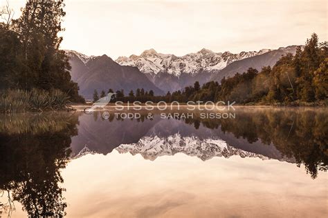 New Zealand Photos Sunrise Reflections Lake Matheson West Coast Nz