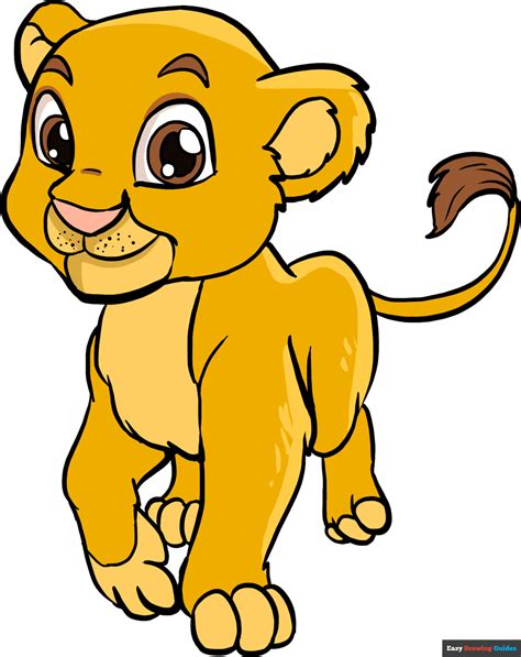 How To Draw A Baby Lion Really Easy Drawing Tutorial