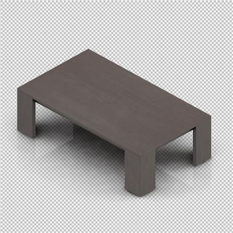 Premium Psd Isometric Table 3d Render