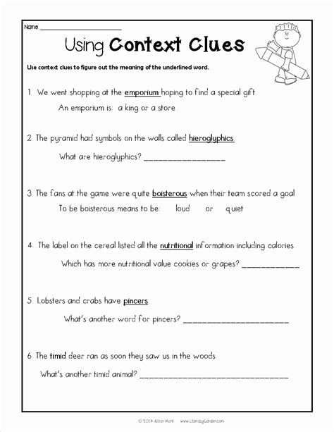 Diy 30 Discover Context Clues Worksheets Second Grade Simple Template