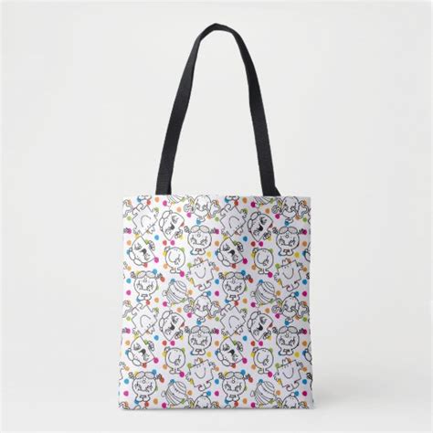 Mr Men And Little Miss Rainbow Polka Dots Pattern Tote Bag