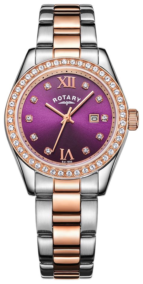 rotary ladies two tone rose gold plated bracelet watch reviews