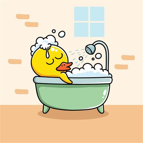 Yellow Duck In Bubble Bath 1265778 Vector Art At Vecteezy