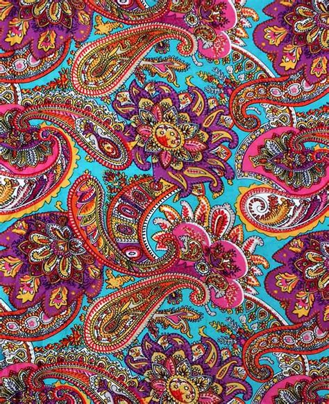 Multicolored Paisley Design Poly Satin Fabric Dress Material Charu