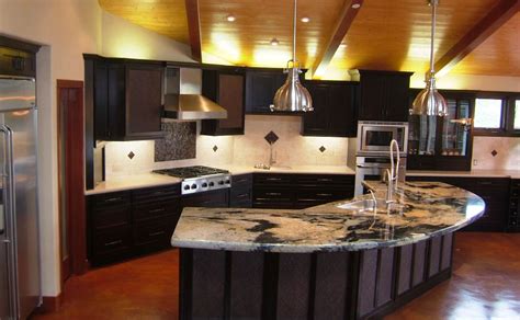 Modern black granite kitchen design. Custom Granite Works | Gallery