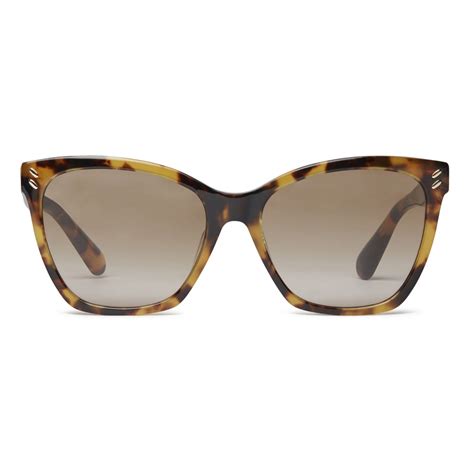 Stella Mccartney Square Sunglasses Shiny Light Avana Sunglasses Stella Mccartney Eyewear